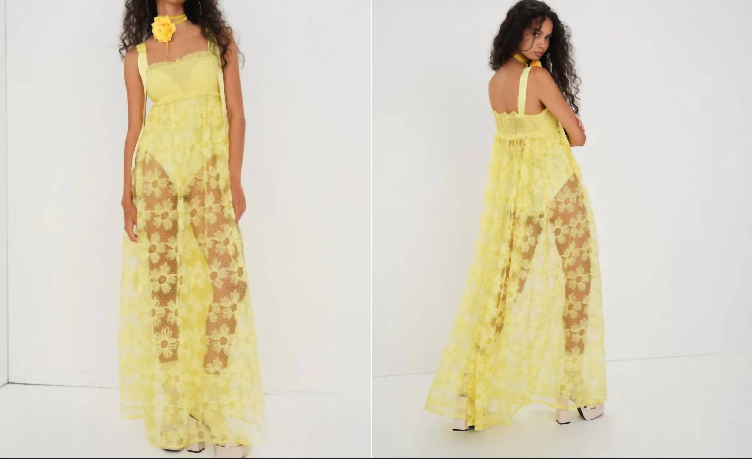

Платье Эмма Макси желтого цвета for Love & Lemons