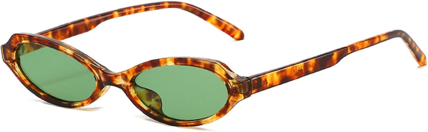 

Ретро-очки сексуального размера, маленькие овальные, с леопардовым принтом, для женщин, милая оправа для очков, мужские очки, симпатичный декор Melrose, Leopard Grreen