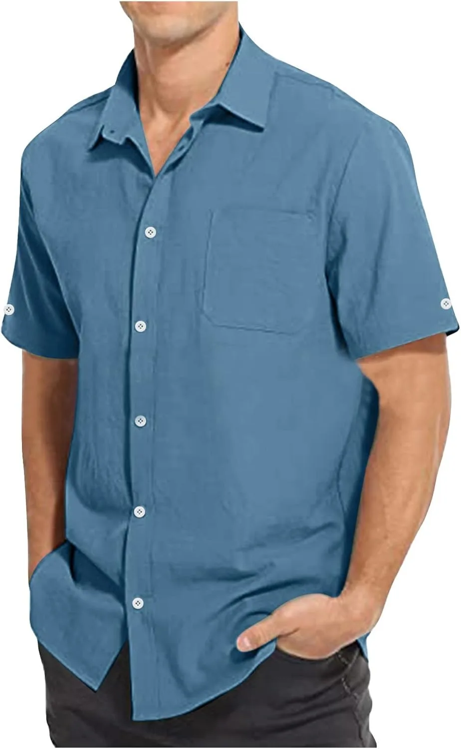 Мужская рубашка с коротким рукавом Casual Woven с нагрудными карманами