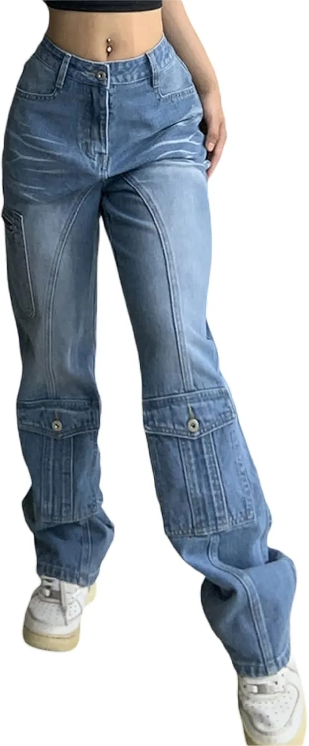 

Женские винтажные джинсы-бойфренды с высокой талией и прямыми штанинами Ynocfri