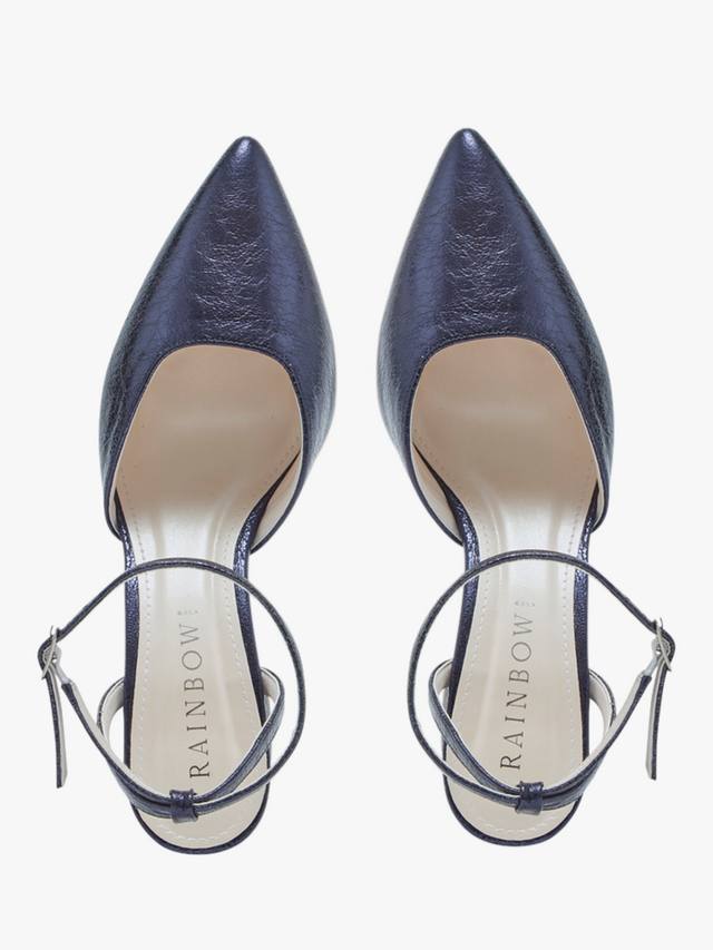 Туфли Aria на устойчивом каблуке с расклешенным мысом Rainbow Club, Navy Metallic — фото 4