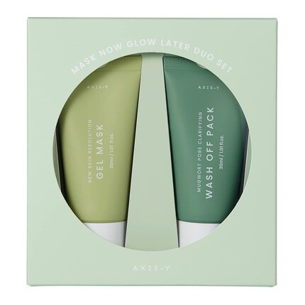 

AXIS-Y Mask Now Glow Later Wash Off Mask Duo Set Clay Gel Mugwort Korean Skincare 30 мл