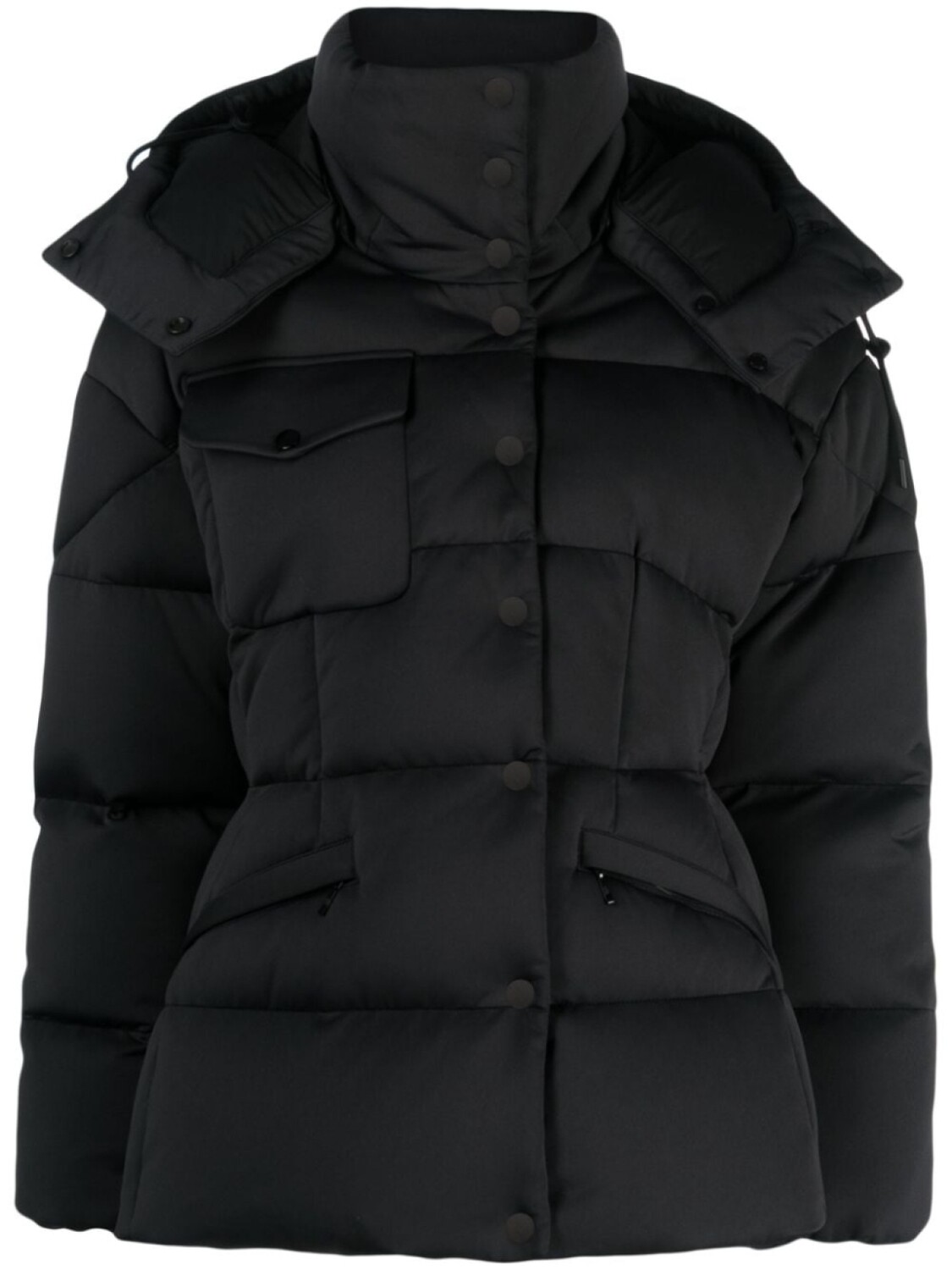 

Moncler пуховик с капюшоном и нашивкой-логотипом, черный