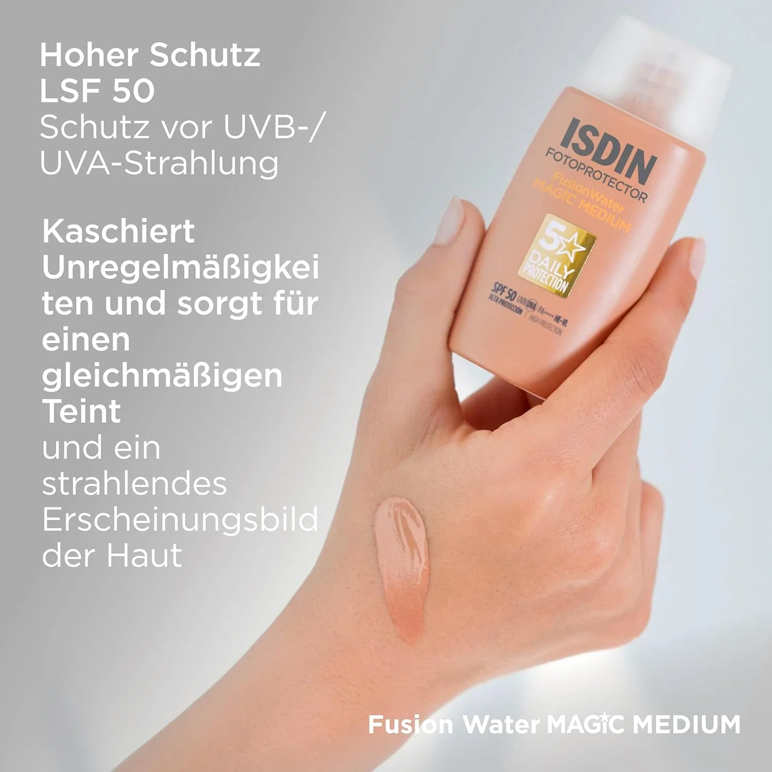 Тонирующий солнцезащитный крем для лица Isdin Fusion Water Color SPF 50, 50 мл Isdin — фото 4