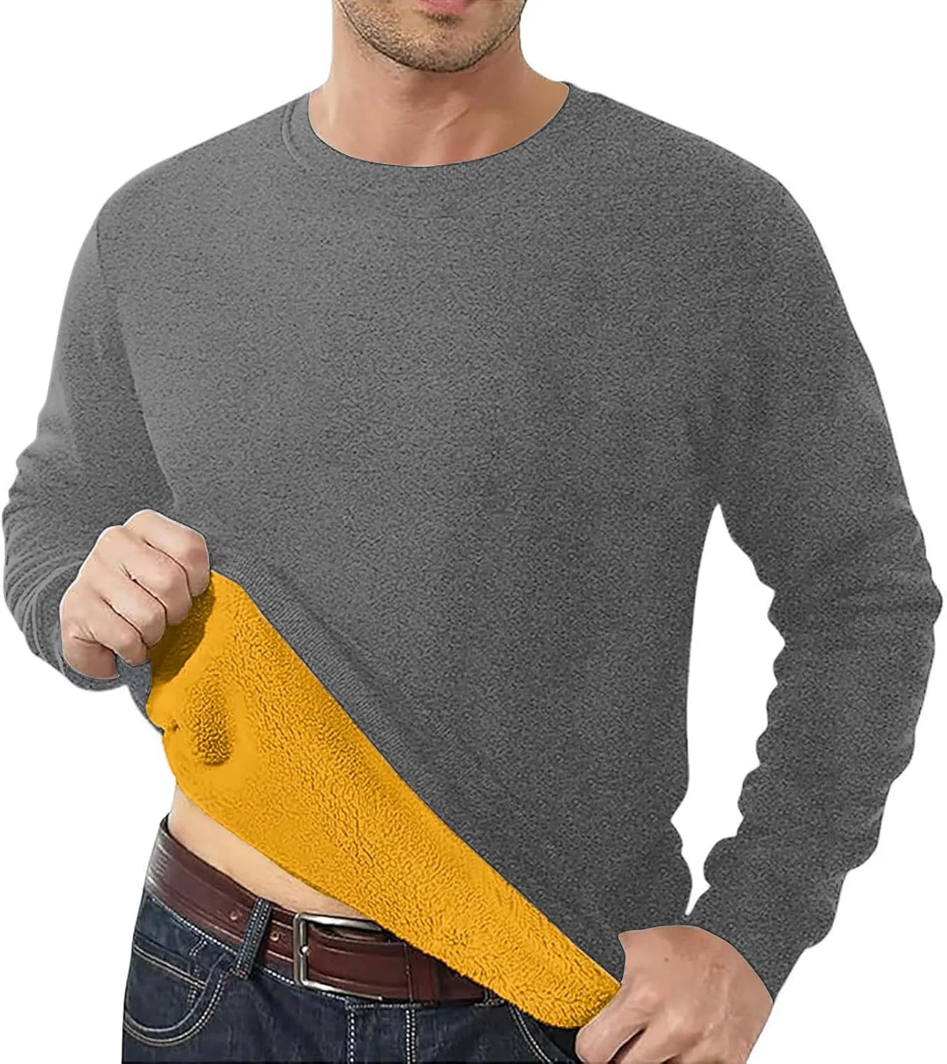 

Ymosrh мужская флисовая термофутболка с длинным рукавом, M-3XL