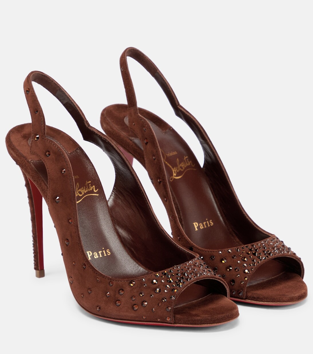 Замшевые сандалии Nudes Degrachick Christian Louboutin, коричневый