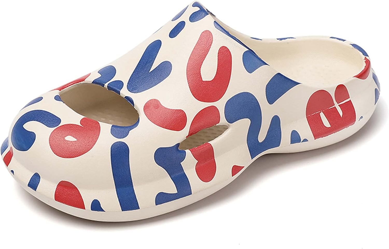 

Летние мужские сандалии-тапочки для пары с перфорацией, дышащие, из EVA, комфортные, мягкие, с противоскользящей и прочной толстой подошвой, повседневные Generic, белый