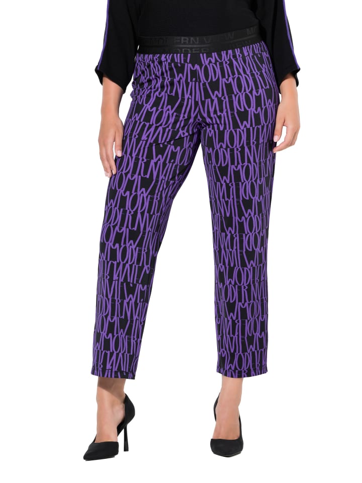 

Ulla Popken Брюки без шнурков фиолетового цвета