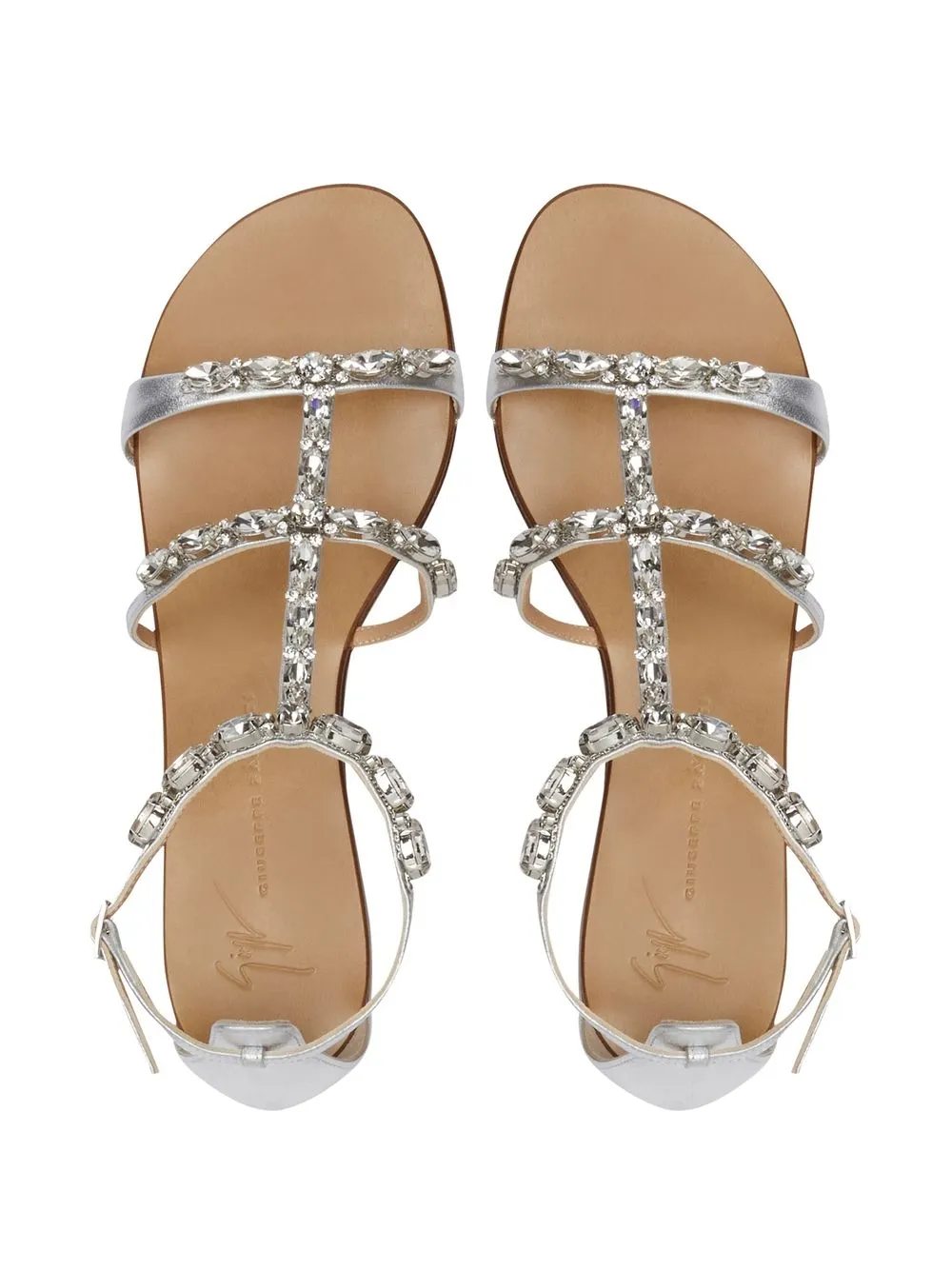 Сандалии Eliza с открытым носком Giuseppe Zanotti, серебяный — фото 4