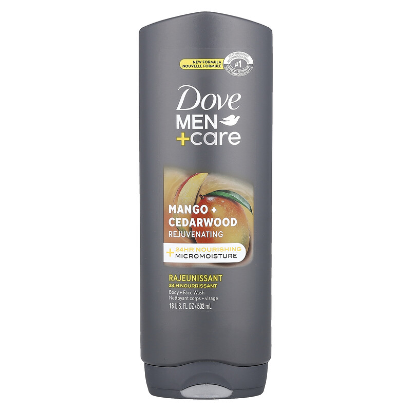 

Dove, Men + Care, гель для душа и тела, манго и кедр, 532 мл (18 жидк. унц.)