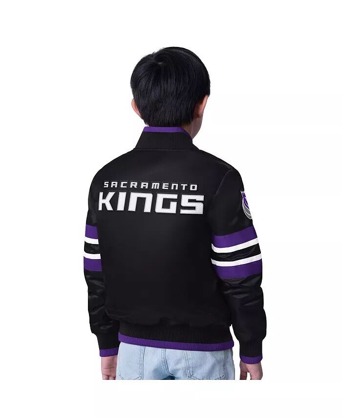 Куртка на кнопках Sacramento Kings Scout Varsity Black для больших мальчиков и девочек Starter — фото 2