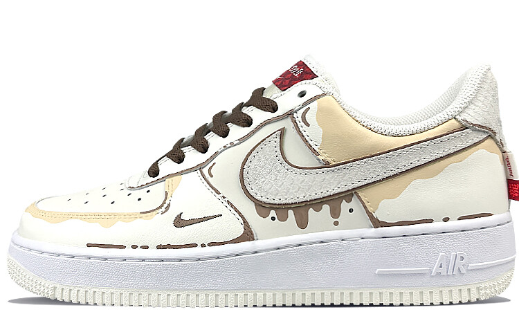 Кроссовки Nike Air Force 1 Skateboarding Shoes Unisex Low-top Coffee, белый — фото 2