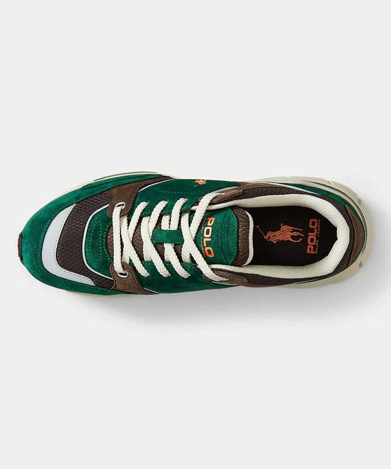 Кроссовки Polo Ralph Lauren RE69 TRACKSTR 250 зелено-коричневого цвета Polo Ralph Lauren, Green-brown — фото 3