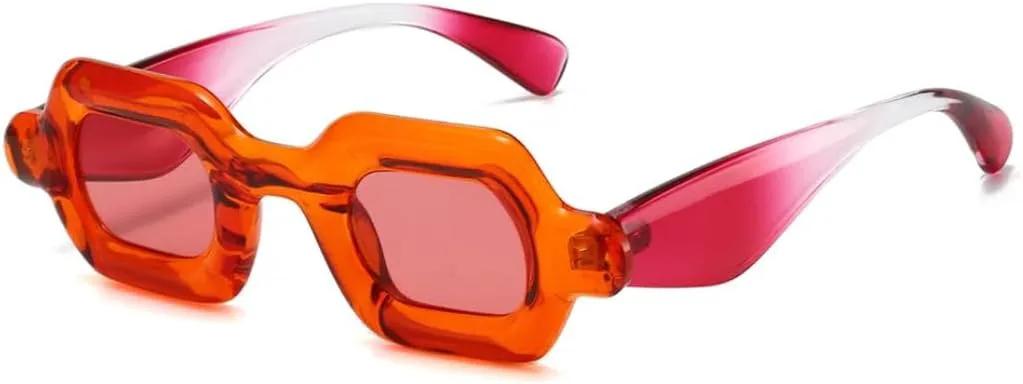 

Солнцезащитные очки для мужчин и женщин - защита UV400 - градиентная оправа в стиле панк для занятий спортом на открытом воздухе и вождения DSVIGF, Orange