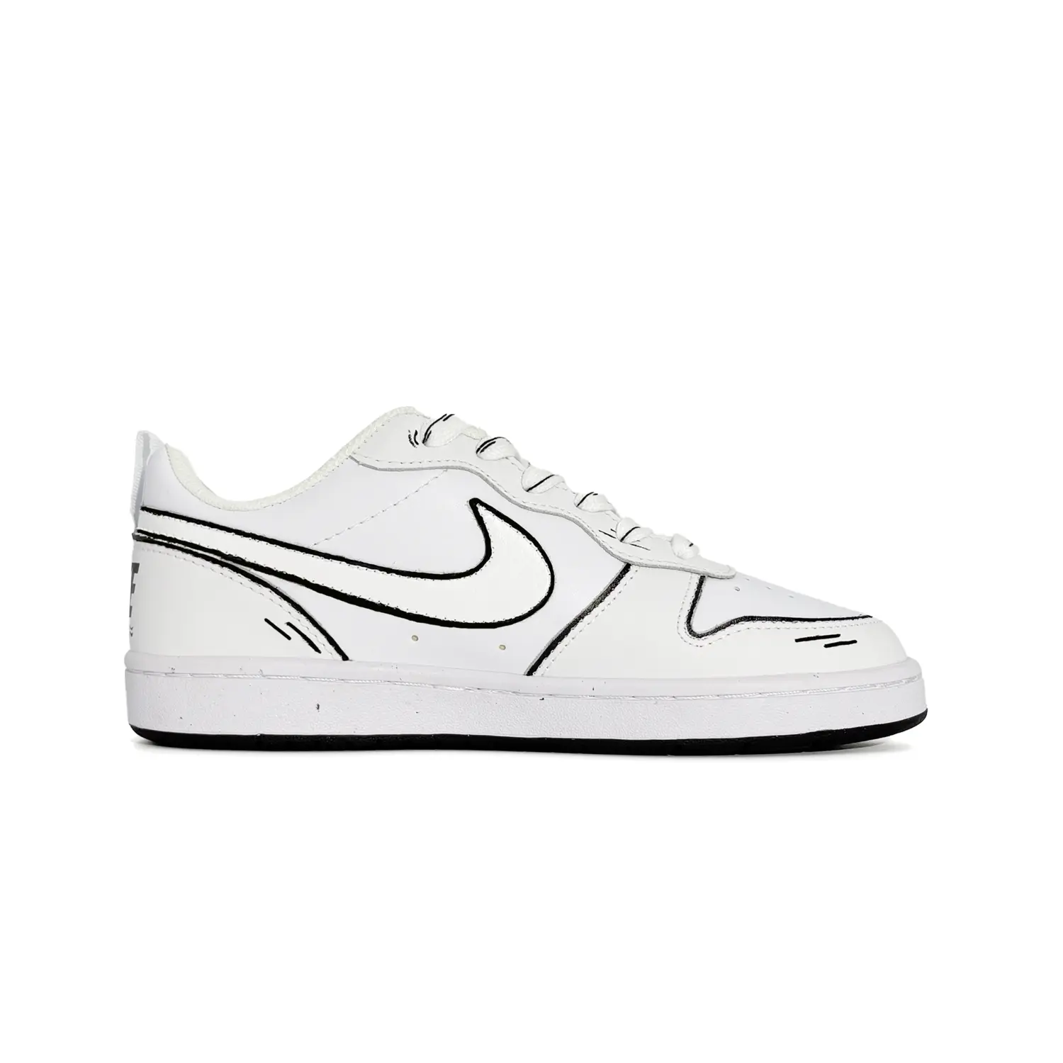 Nike Court Borough Line Dog Abrasion Resistant Kids' Skateboarding Shoes White Teenagers — фото 3
