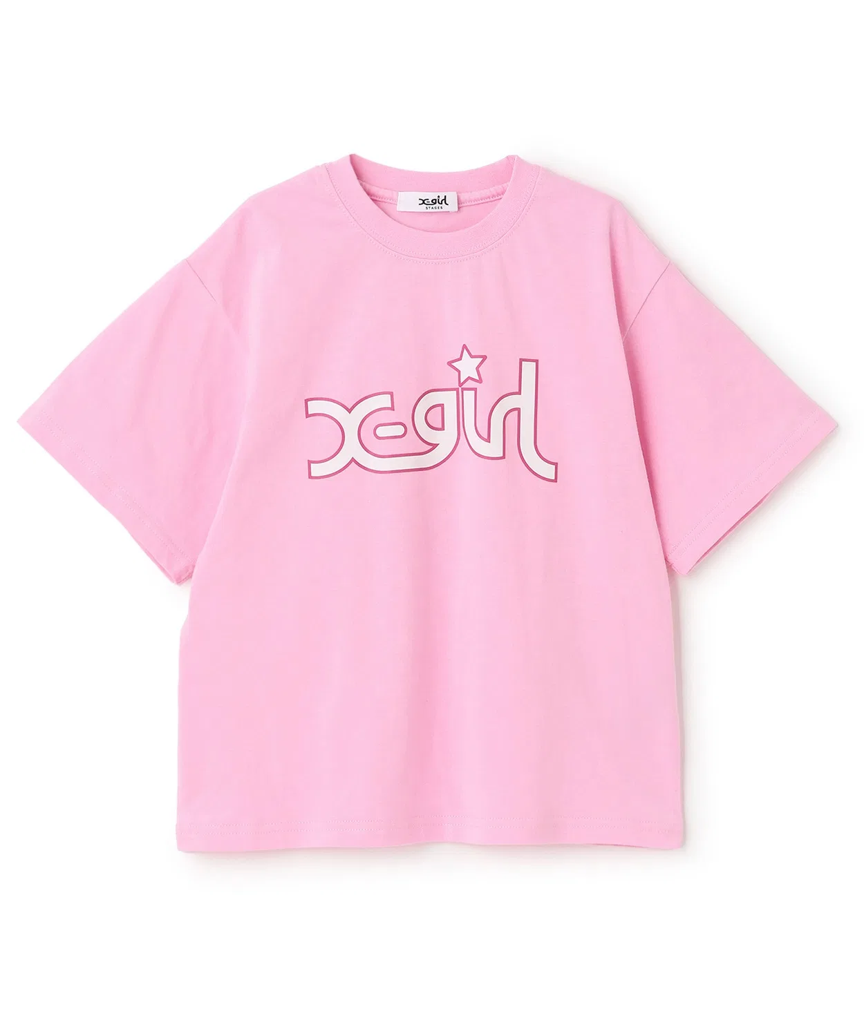 Детская футболка X-girl Stages с логотипом, розовая