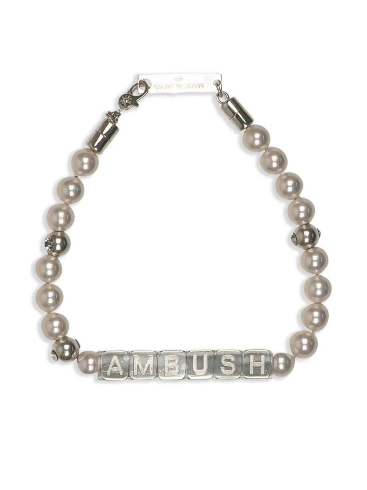 

Браслет AMBUSH Pearl Letterblock, серебряный