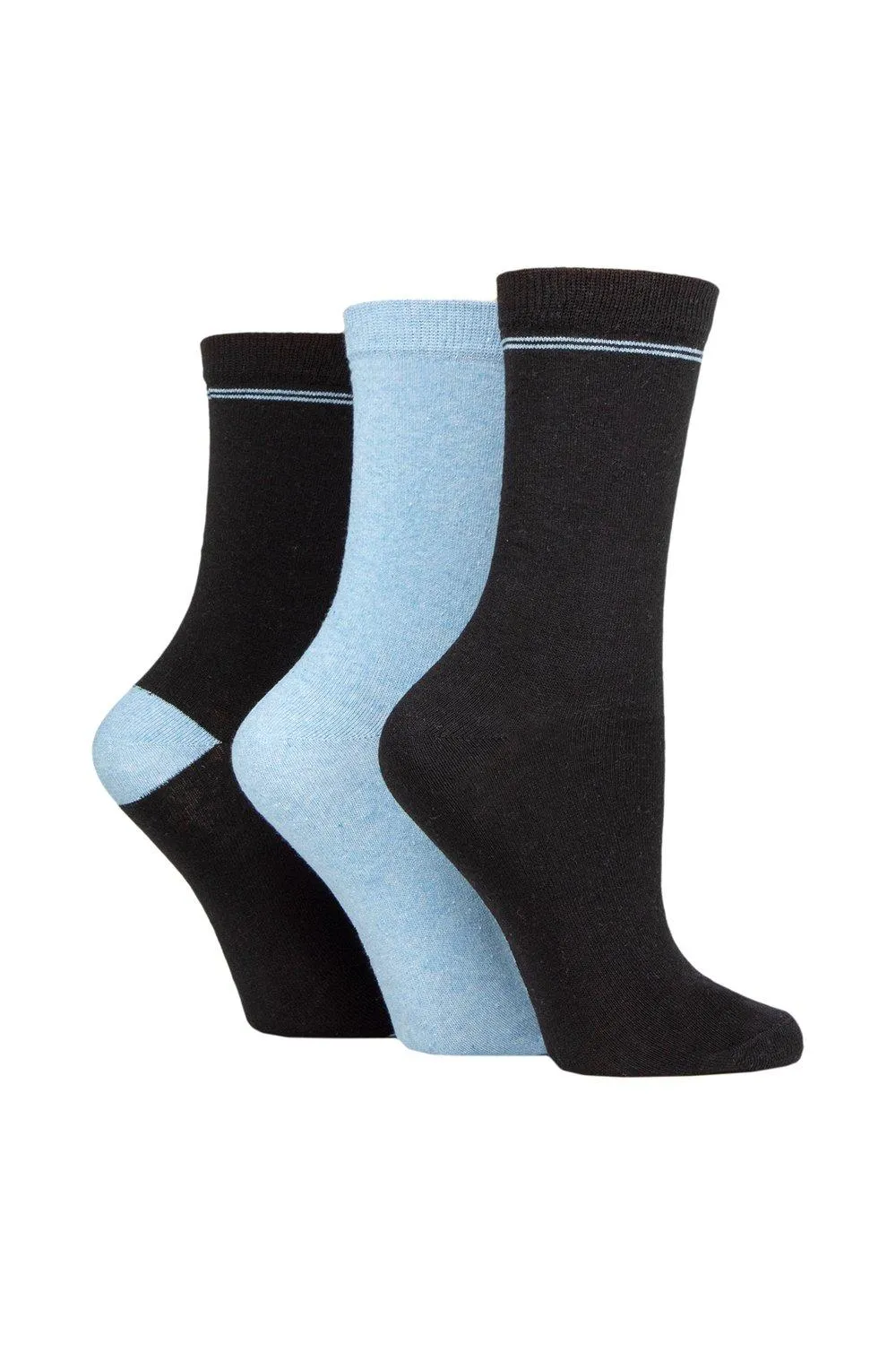 

3 пары носков в полоску из 100% переработанного хлопка SOCKSHOP TORE, черный