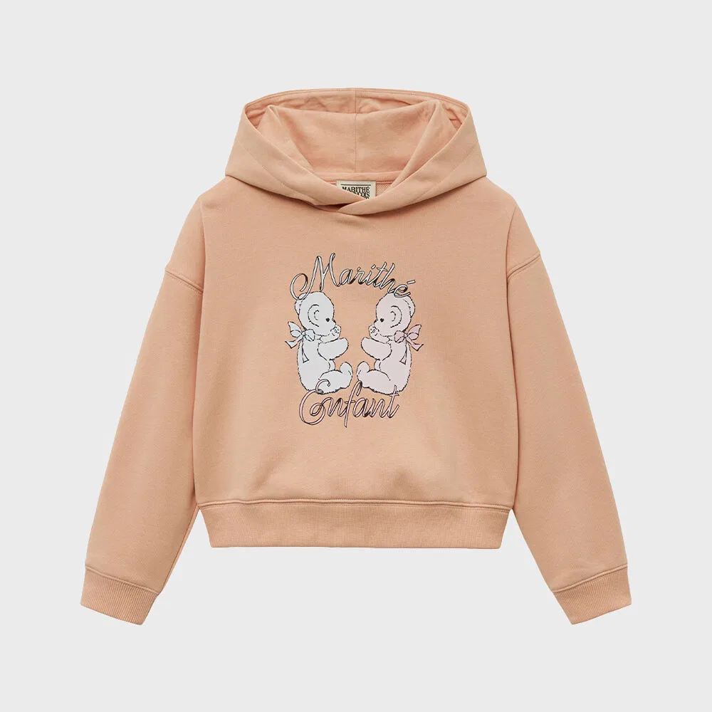 Детское укороченное худи Enfant Baby Bear коралловое от Marithé Kids