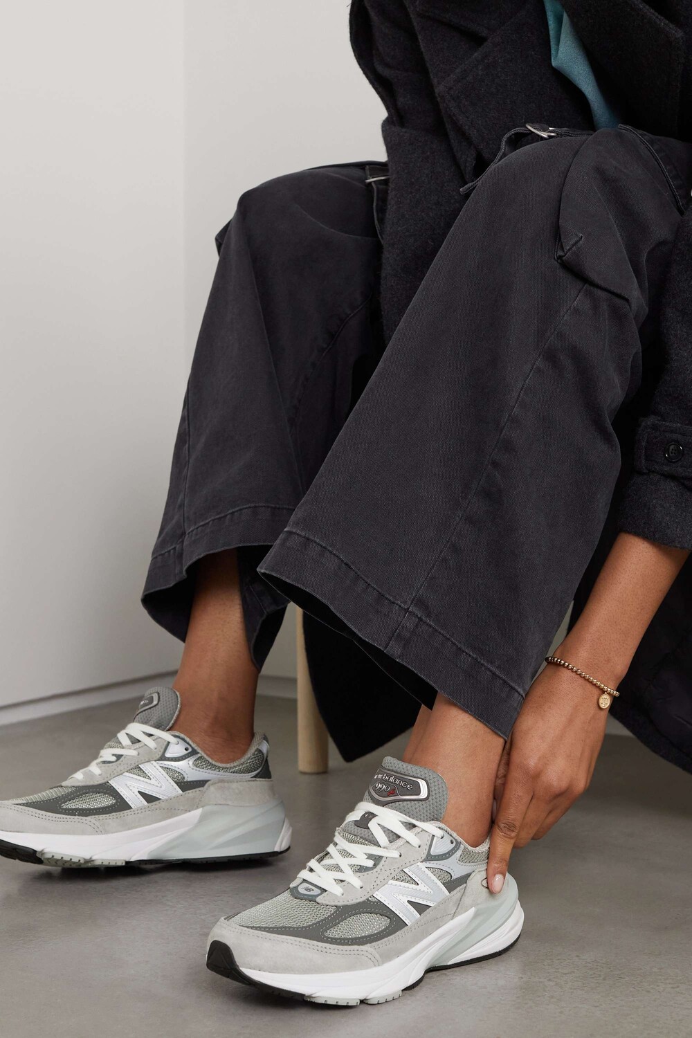 NEW BALANCE Кроссовки Made in USA 990V6 из замши, кожи и сетки, серый — фото 4