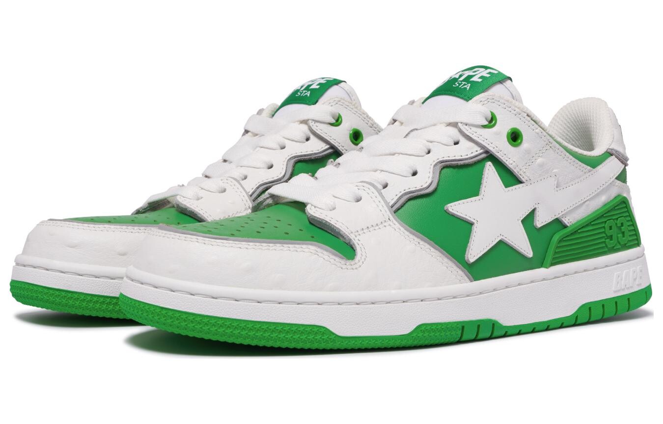 Кроссовки BAPE A BATHING APE Sk8 Sta #1 Ostrich Pack White Black, фиолетовый — фото 2