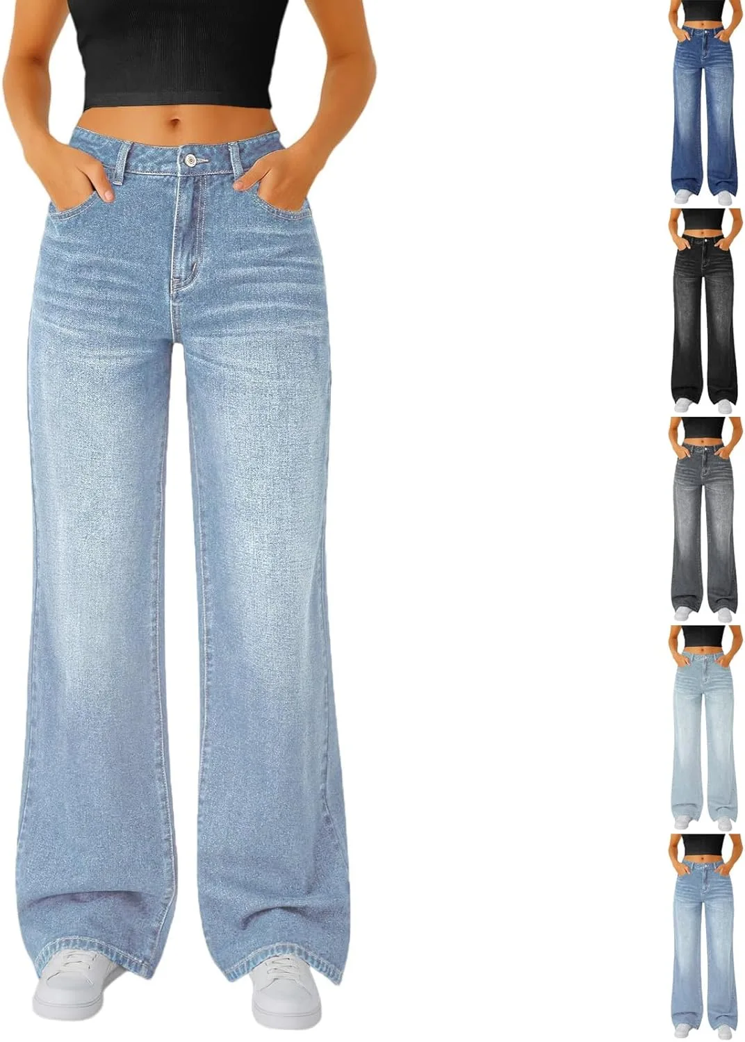 

Женские джинсы wide leg с высокой посадкой