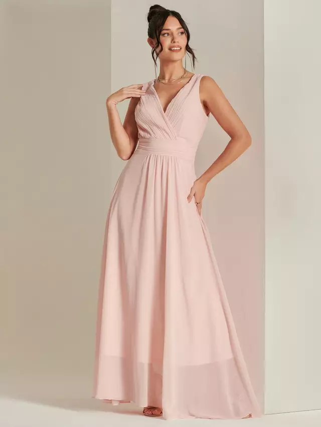 

Платье Jolie Moi Wrap Front Chiffon Maxi, цвет blush