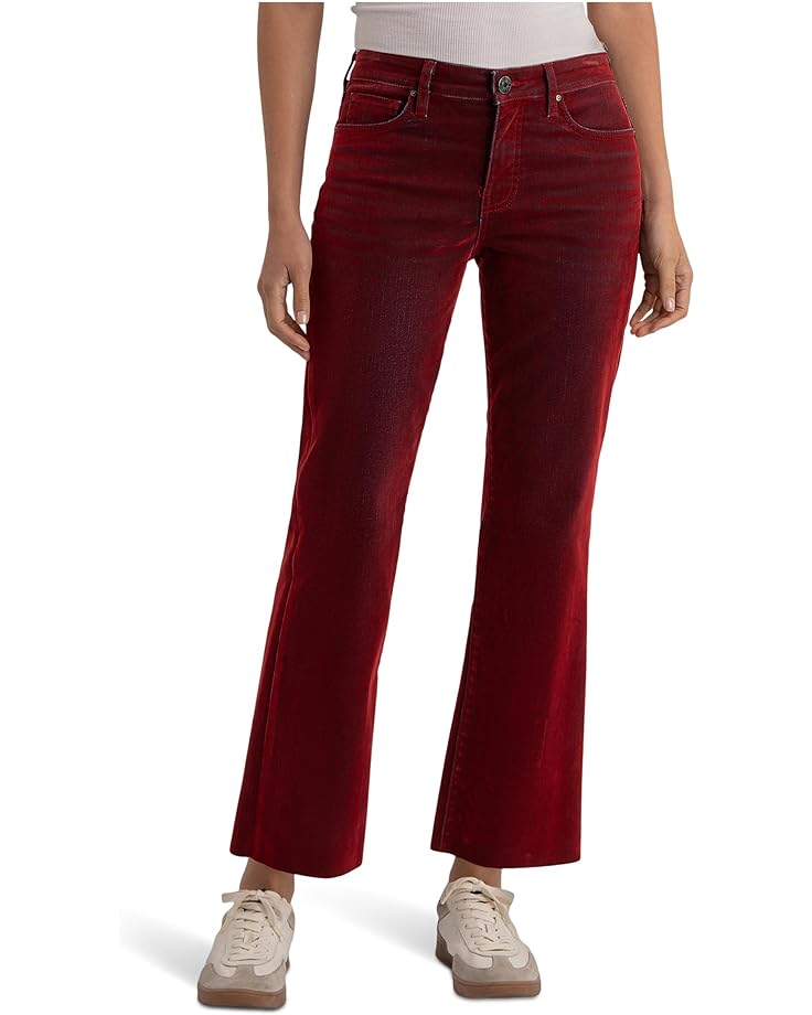 

Женские джинсы KUT from the Kloth Kelsey High-Rise Fab Ab Ankle Flare With Raw Hem, Red