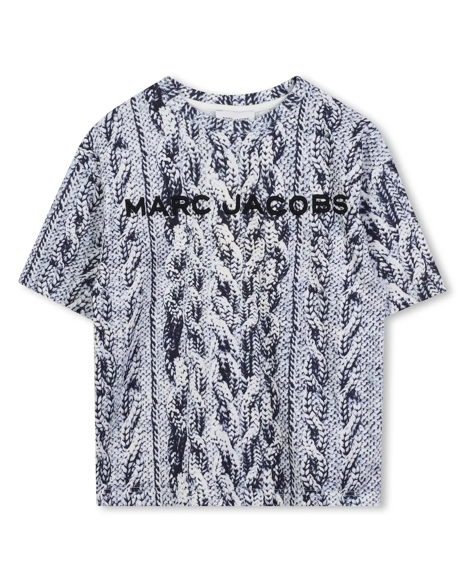 

Детская футболка голубого цвета из хлопка Marc Jacobs