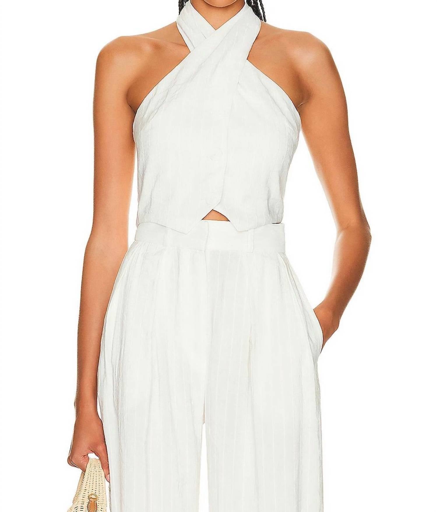 

Белая жилетка с закрученными пуговицами Matthew Bruch