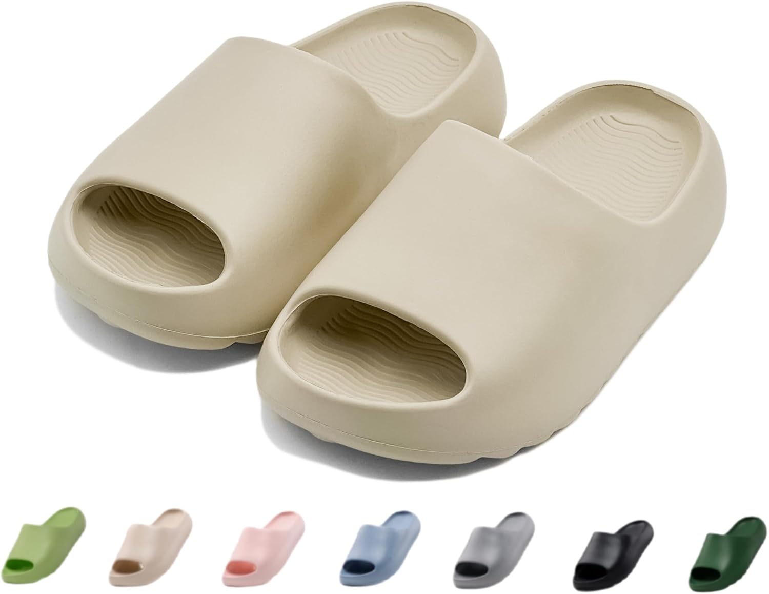 

Детские облачные шлепанцы для мальчиков и девочек, супер мягкие и удобные пляжные и бассейные тапочки, нескользящие водонепроницаемые душевые сандалии для малышей и детей Juyetoa, хаки