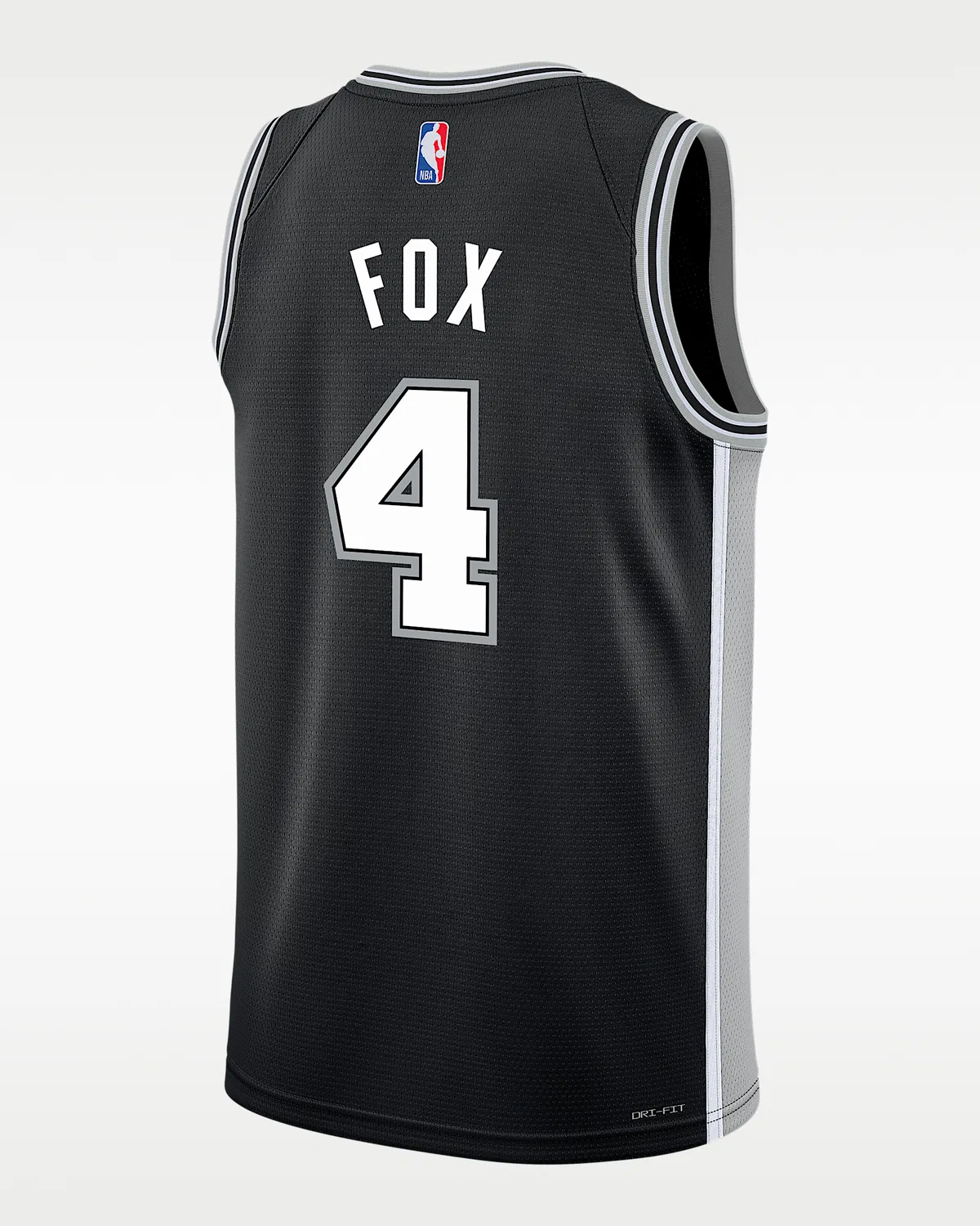 Большой детский свингман джерси De'Aaron Fox San Antonio Spurs Icon Edition, Black — фото 2