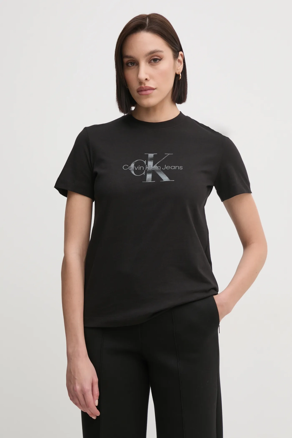 

Хлопковая футболка Calvin Klein Jeans, черный