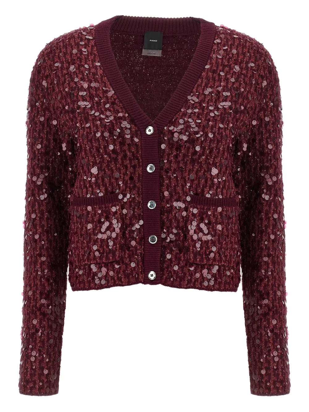 

Кардиган с пайетками и длинными рукавами Pinko, красный