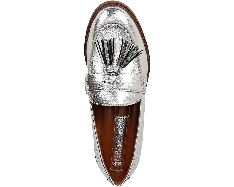 Лоферы Franco Sarto Carolynn Low Slip-On Tassel Loafers, серебряный — фото 2