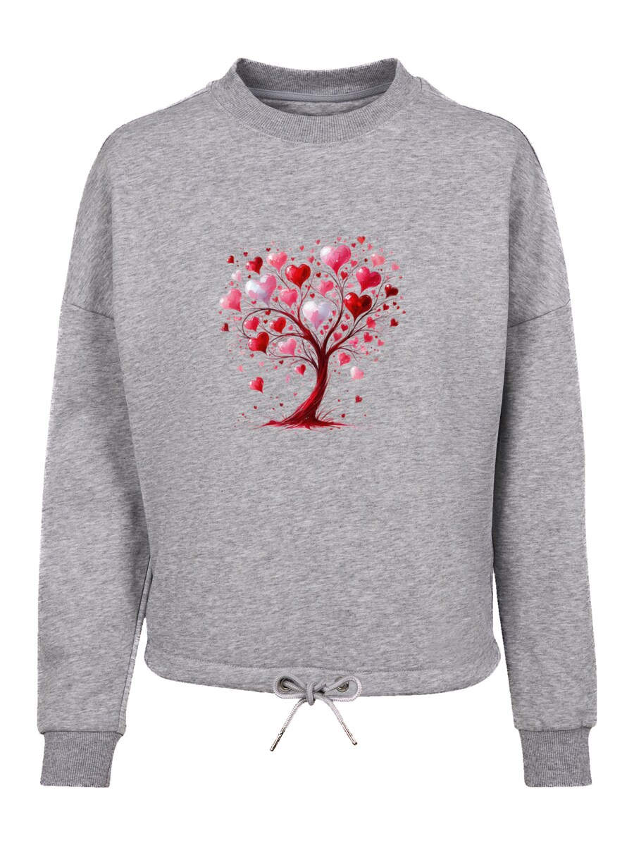 

Толстовка F4NT4STIC Herz Baum Aquarell Druck, mottled grey