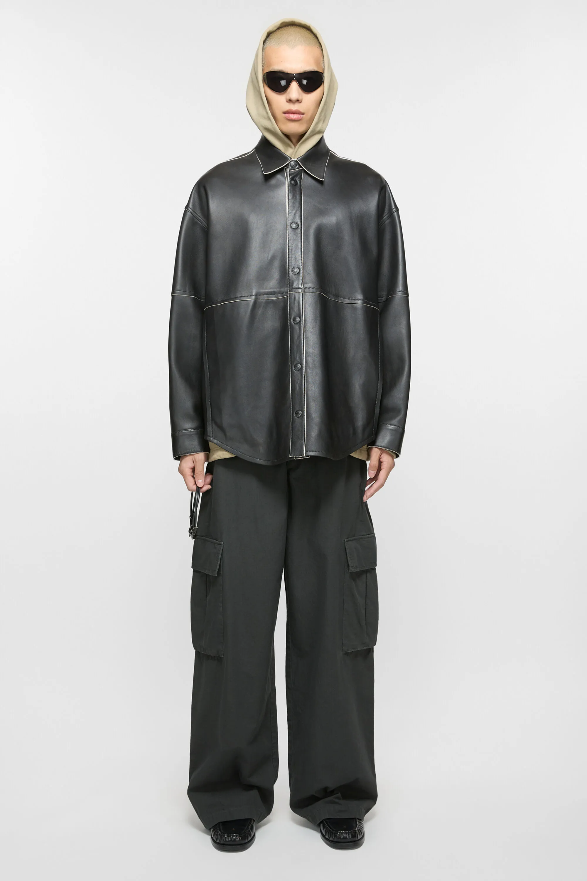 

Брюки-карго рипстоп Acne Studios, выцветший черный