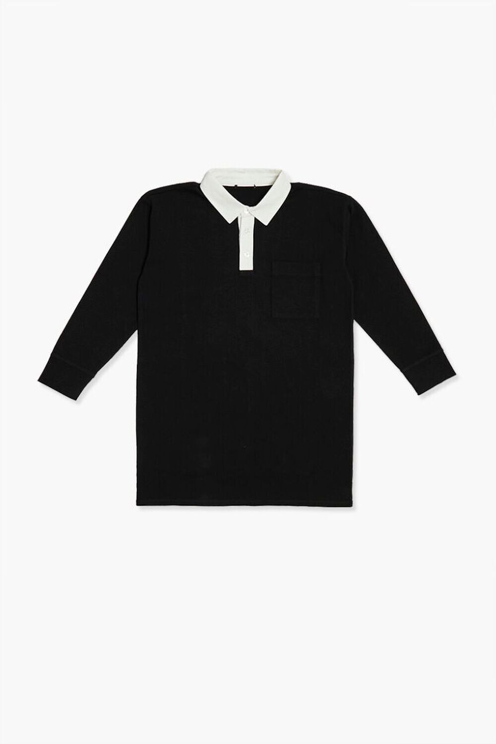 

Платье-рубашка для девочек в стиле регби Forever 21, черный