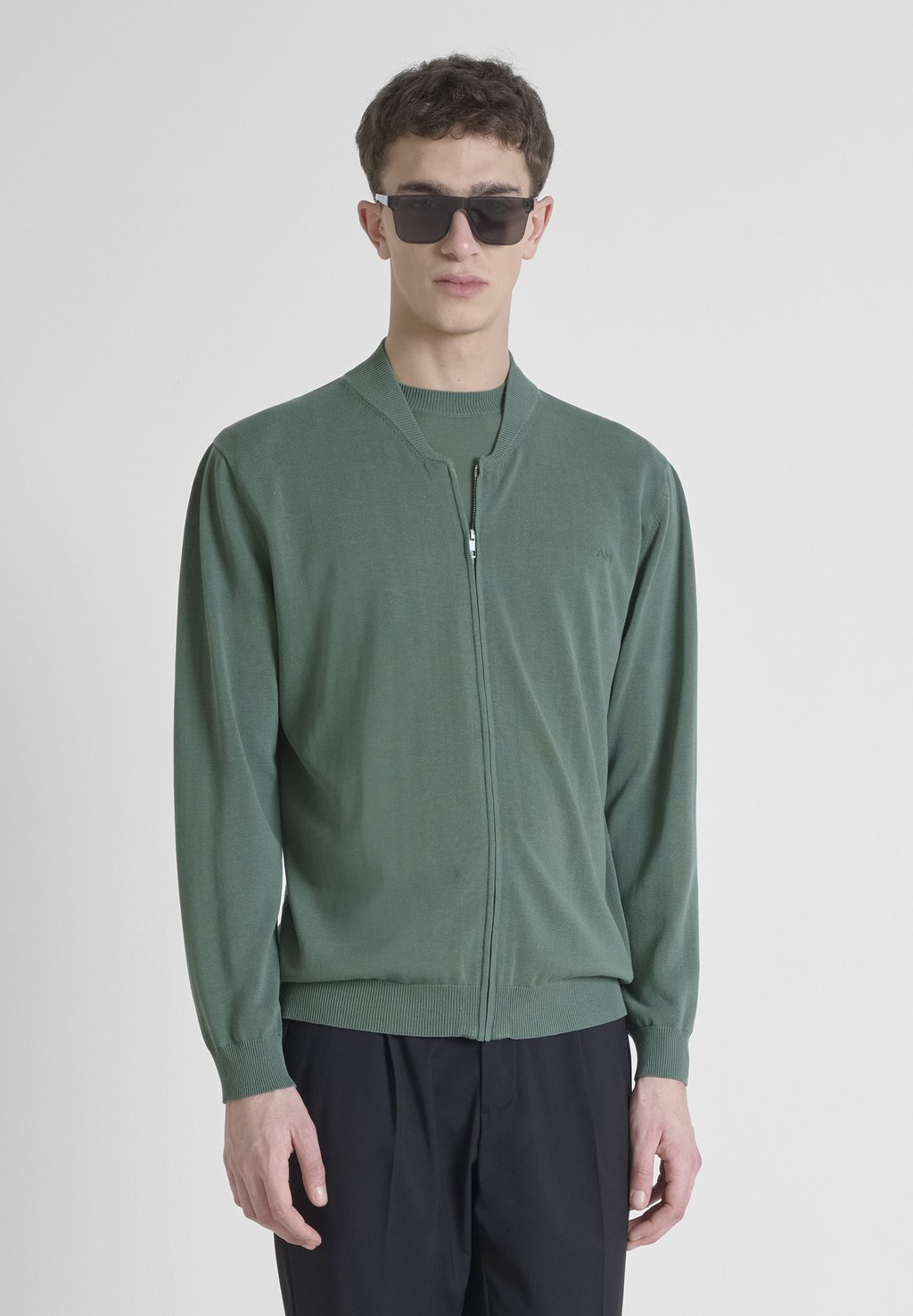

Кардиган REGULAR FIT IN SOFT WITH FOAM LOGO PRINT Antony Morato, зеленый