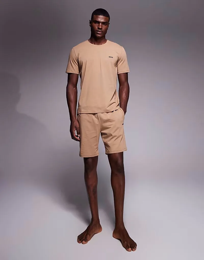 BOSS Orange Комплект из шорт и одежды для отдыха от BOSS Bodywear, бежевый — фото 2