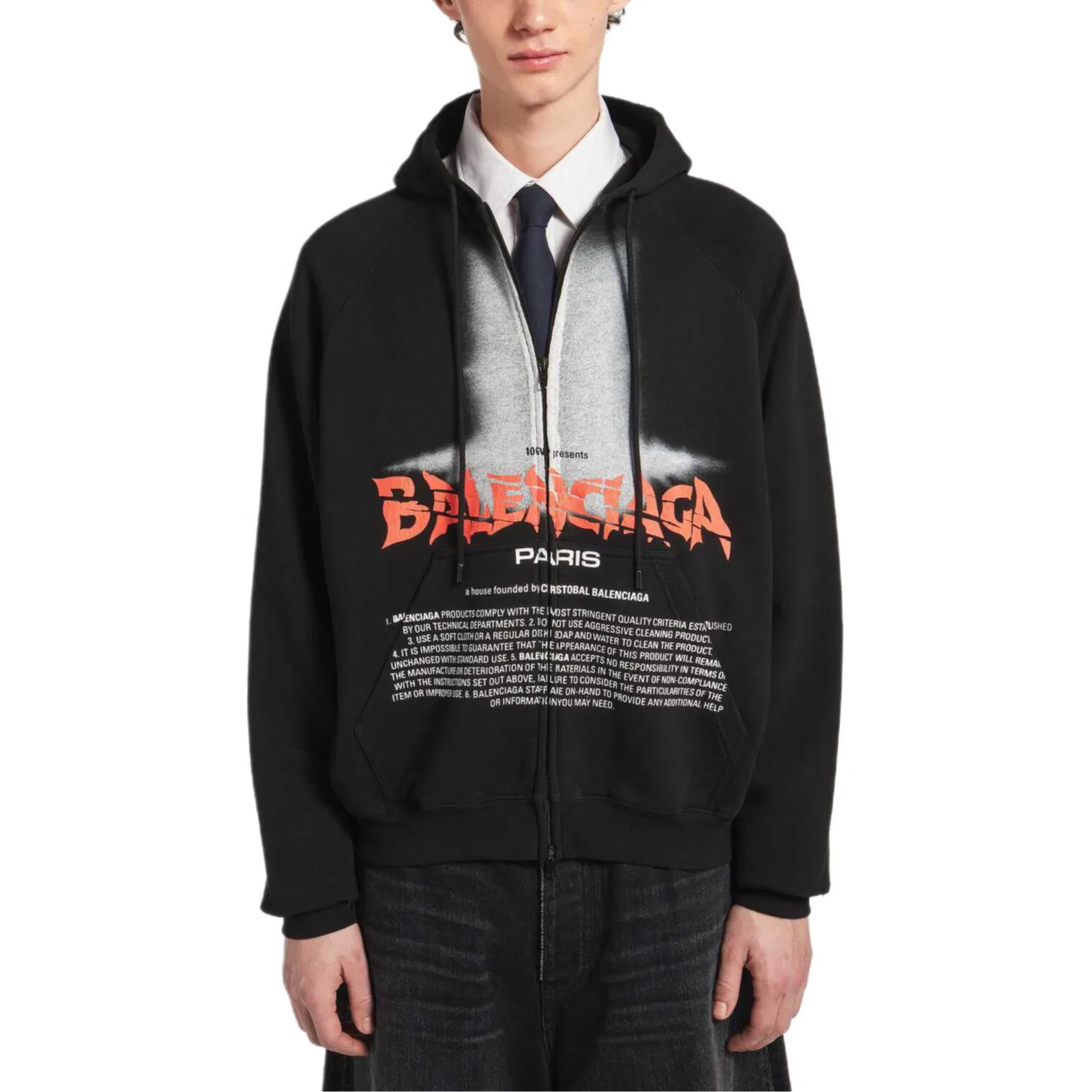 Свитшот SS26 Loose Fit мужской Balenciaga, Black — фото 4