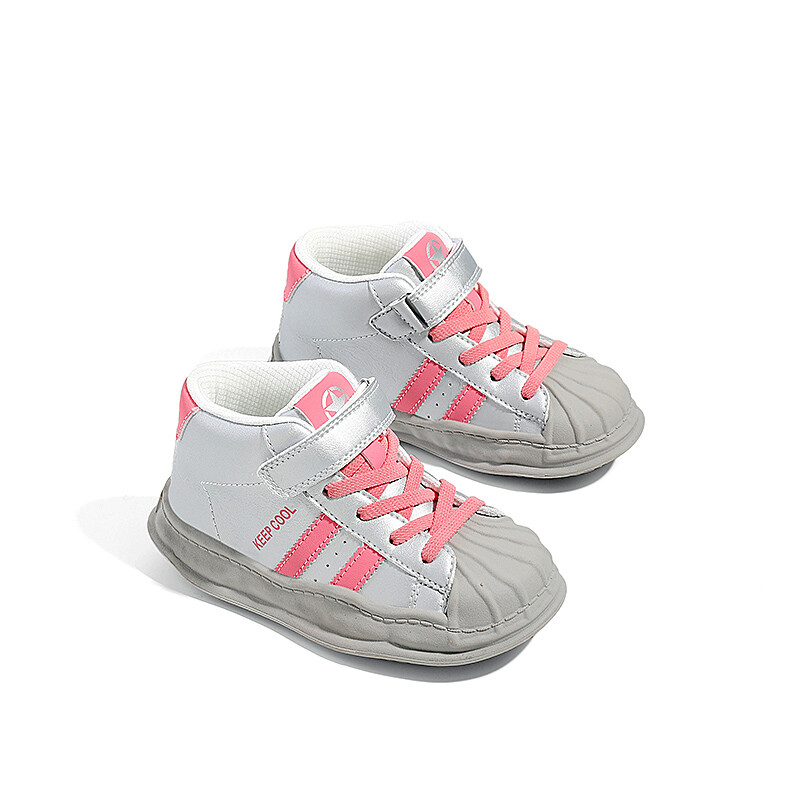 Детские кроссовки для скейтбординга Kids High-top Pink/Sliver Jeep, розовый — фото 3