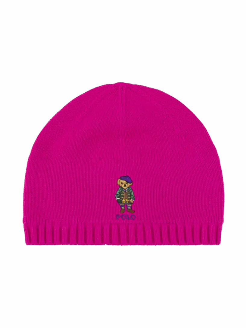 

Хлопковая шапка Polo Bear Ralph Lauren, розовый