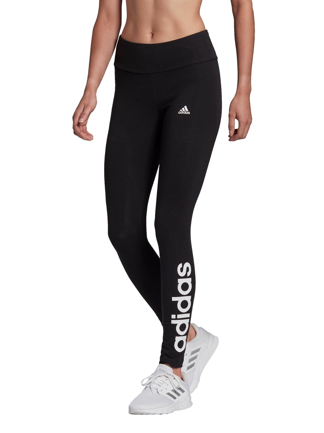 

Тайтсы Adidas Sportswear Loungewear Essentials High-Waisted Logo, черный