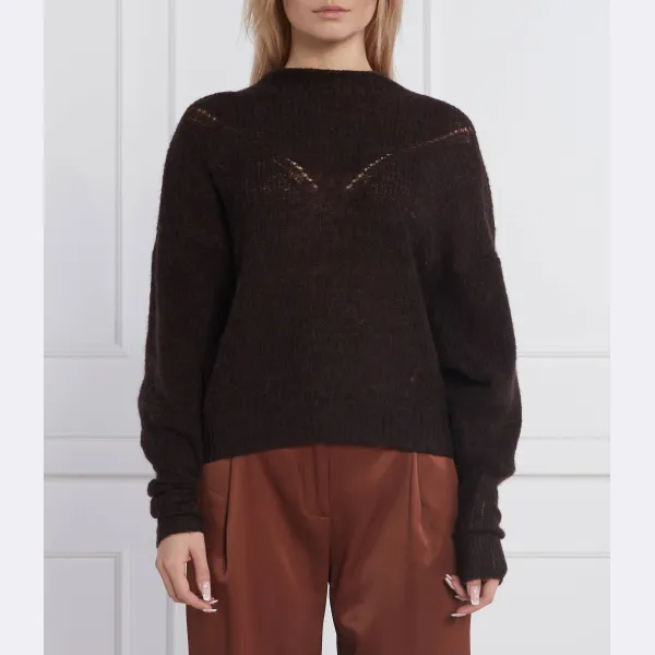 

Шерстяной свитер свободного кроя Patrizia Pepe, коричневый