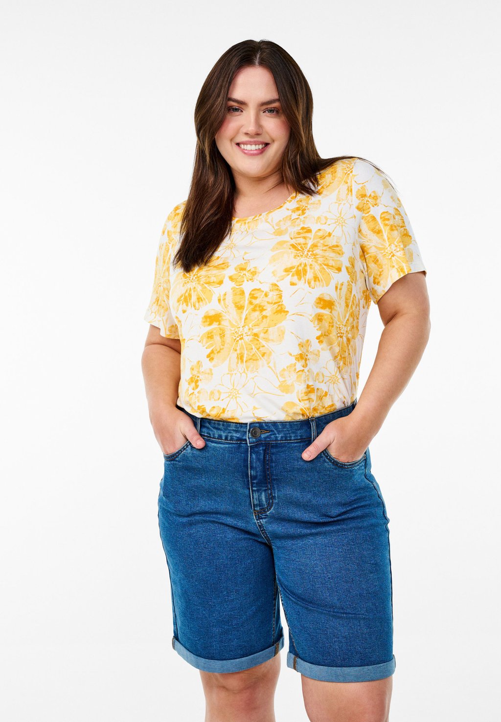 

Джинсовые шорты ENG ANLIEGENDE Zizzi, цвет Blue Denim