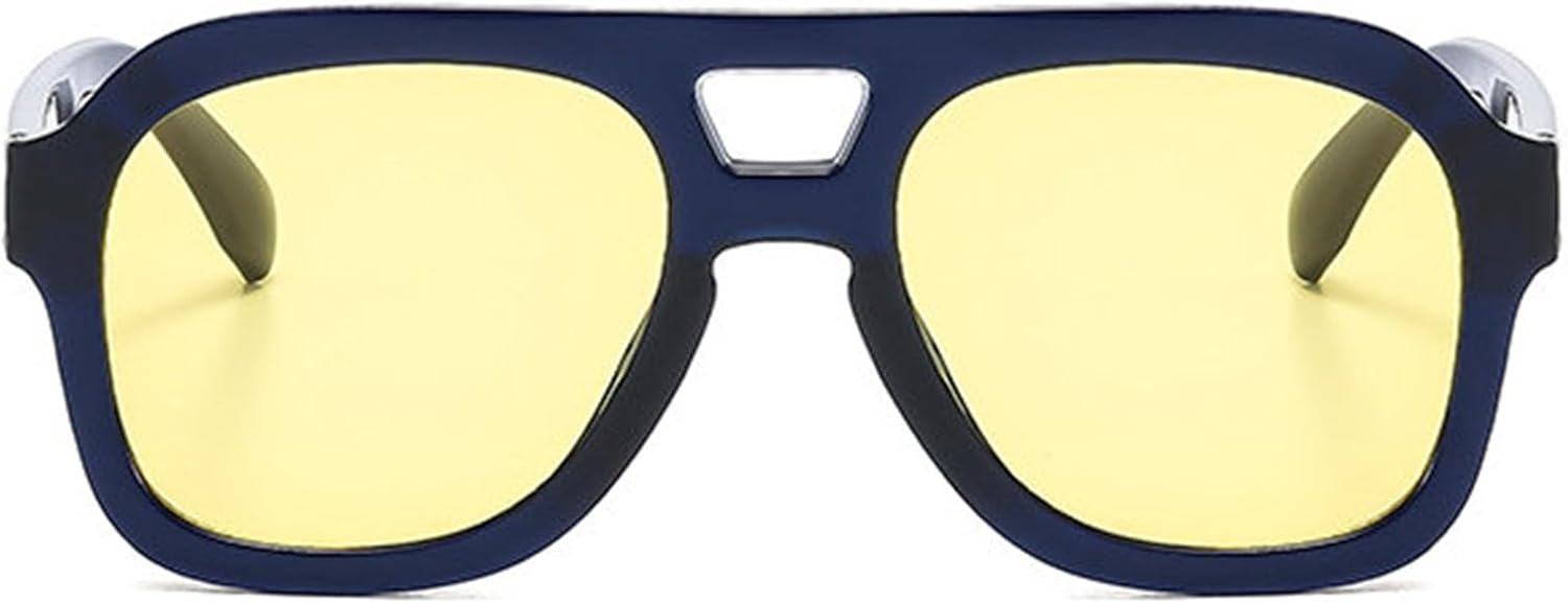 

Солнцезащитные очки Helena Retro Square для женщин, модные градиентные очки с защитой от УФ-излучения UV400 для мужчин, панк-очки синего цвета с двойным лучом, очки-пилот, C5