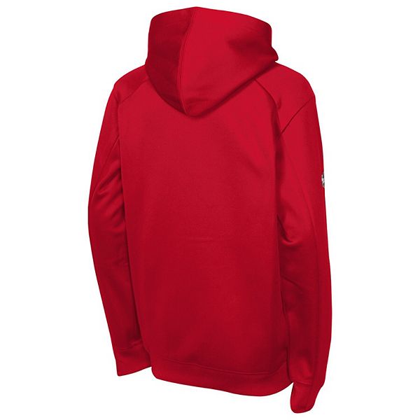 Молодежная красная толстовка Chicago Blackhawks authentic pro rink raglan Fanatics — фото 4