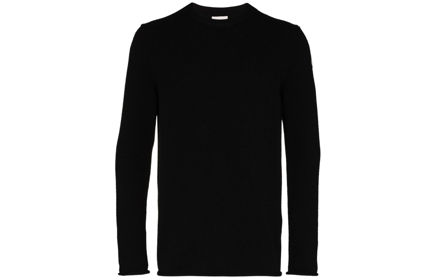 

Джемпер из шерсти с аппликацией Simple Logo Moncler, черный