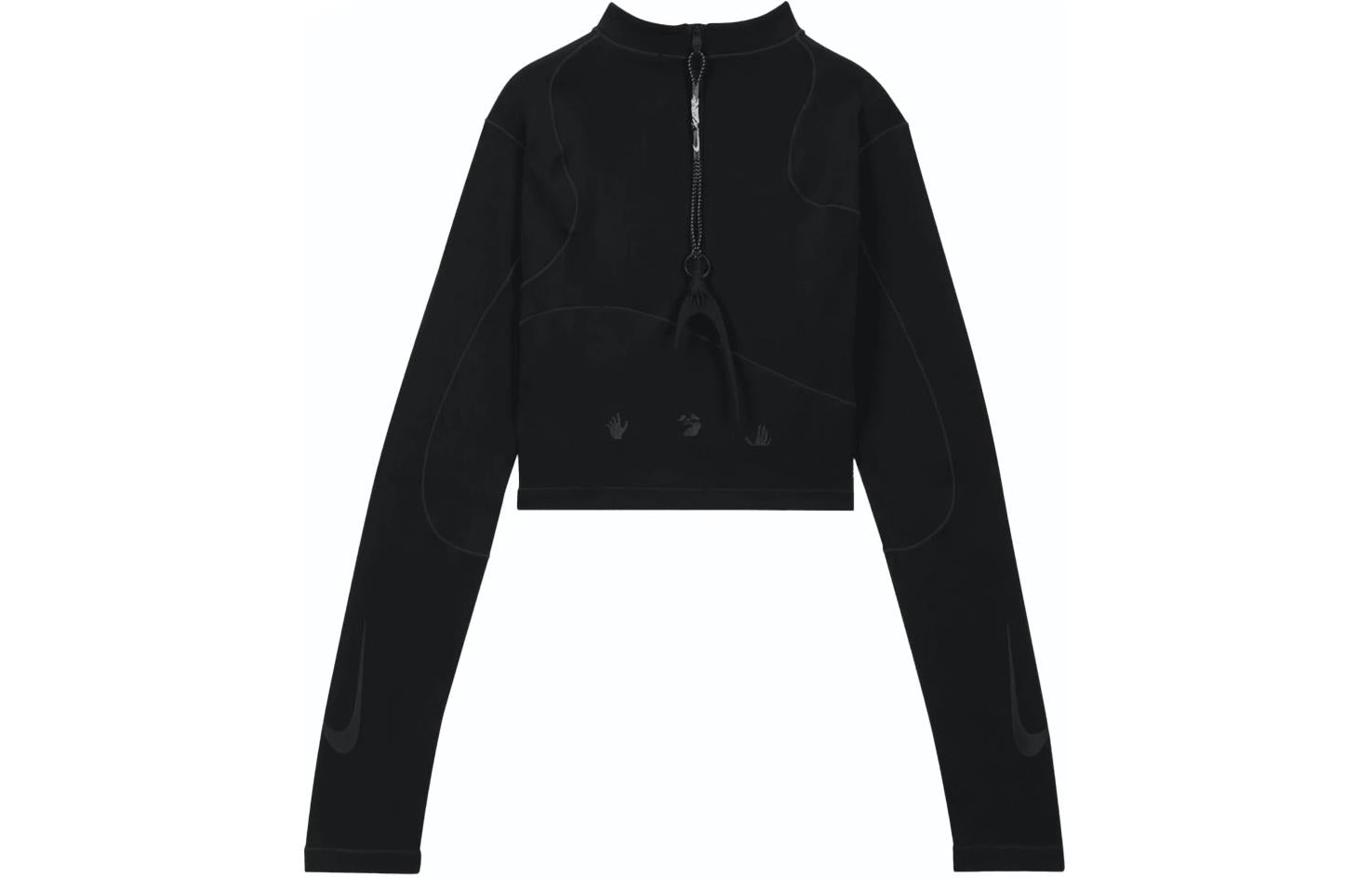 Спортивный топ (WMNS) Nike x Off-White Dri-FIT Long Sleeves Top 'Black' DV5558-010, черный — фото 2